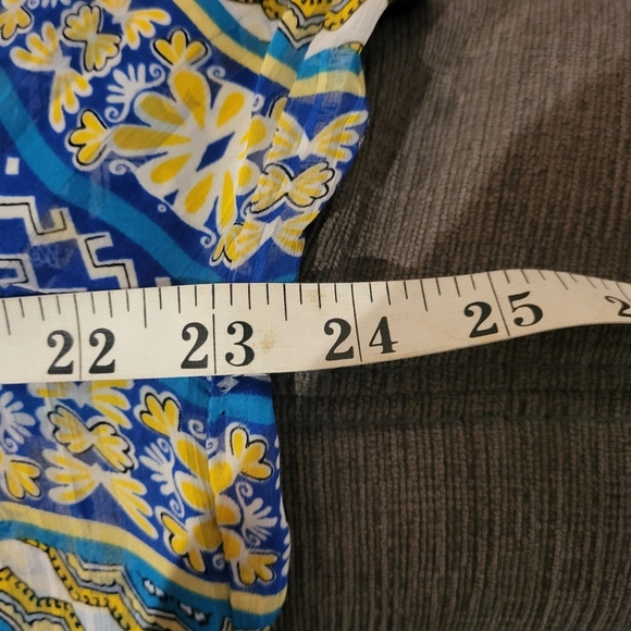 Jac Dale Bohemian Yellow and Blue Women's Top - Picture 6 of 6